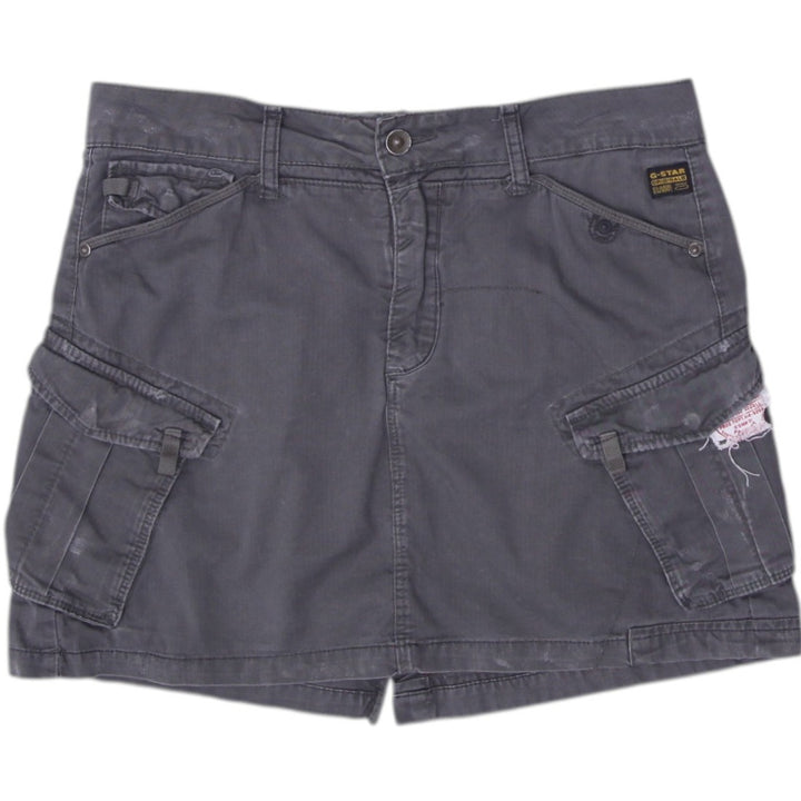 Y2K Ladies Charcoal Cotton Pockets Cargo Utility Mini Skirt Size 27 | Migration_Skirts | Fashion Rerun