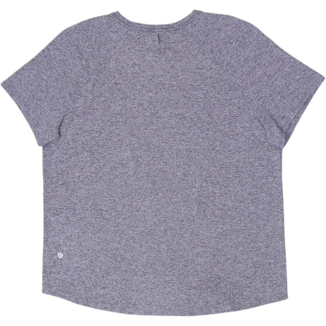 Ladies Lululemon Swiftly Tech Relaxed Heathered Grey Running Gym Top Size 14