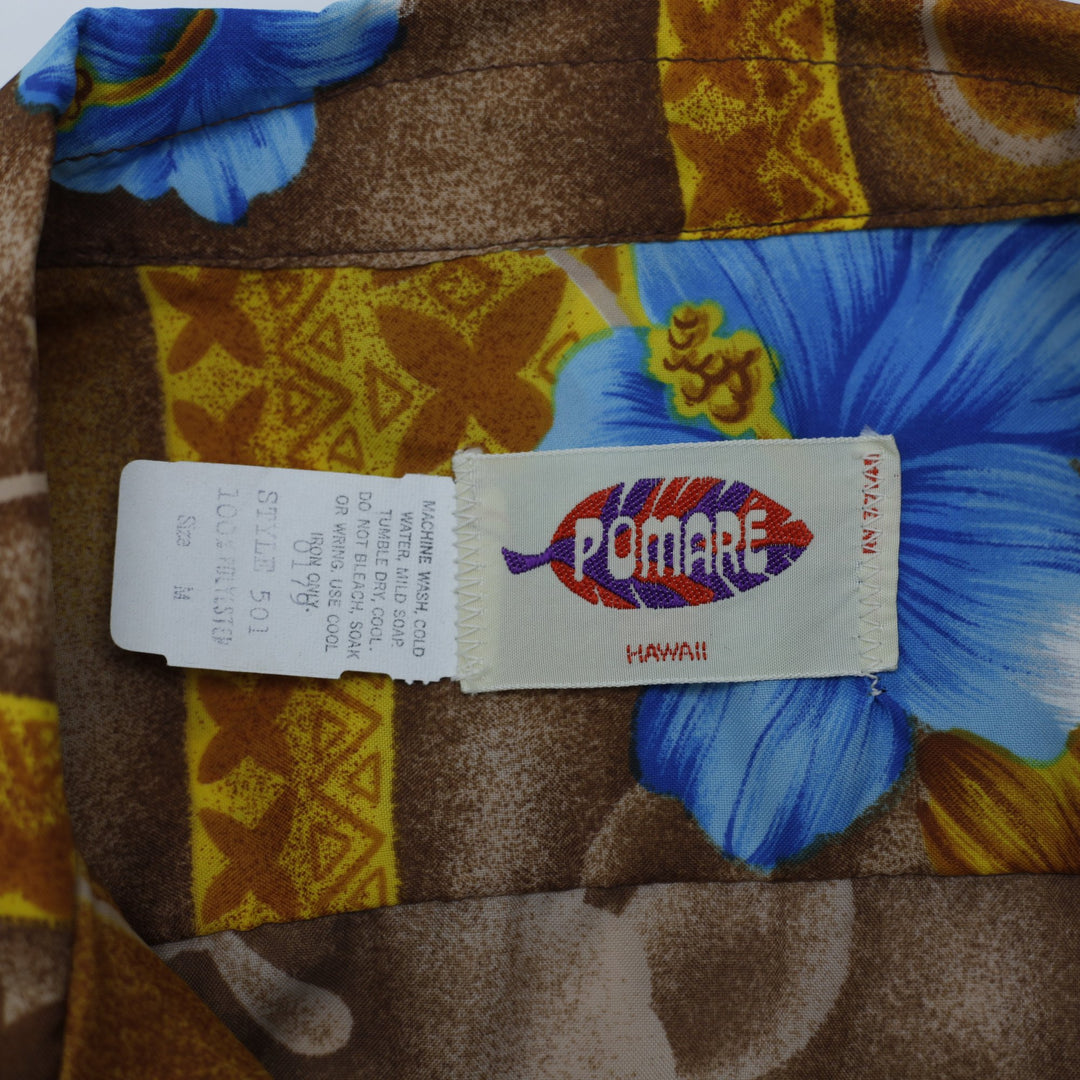 Pomare Hawaiian Floral Shirt Size L | Migration_Shirts MJ DROP - Back View | Fashion Rerun