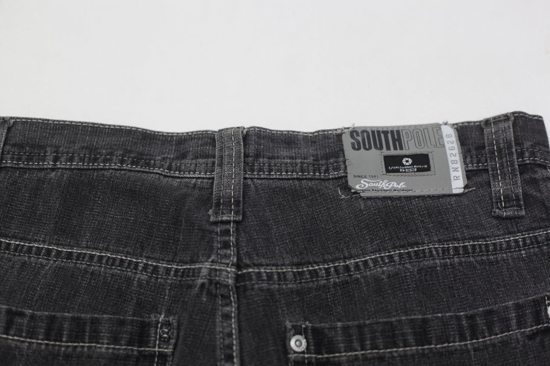 Y2K Mens Southpole Embroidered Pocket Straight Leg Jeans
