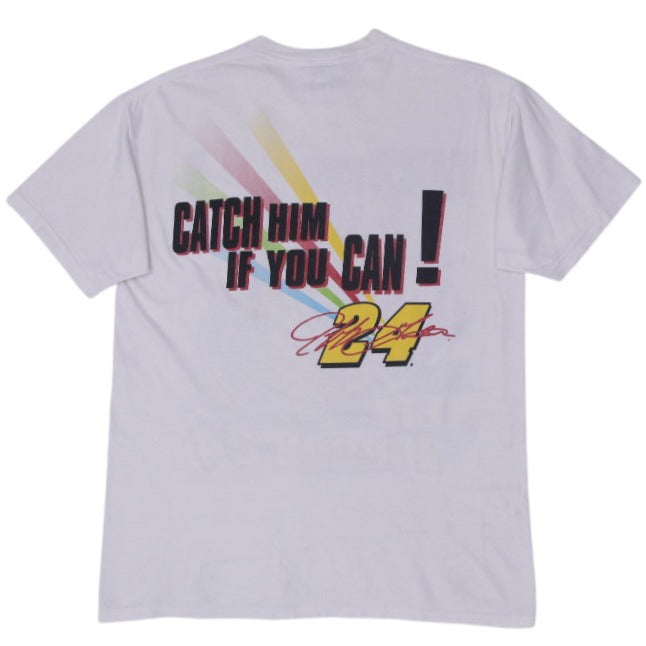 Vintage Jeff Gordon NASCAR "Catch Him If You Can" Graphic T-Shirt L | Migration_T-Shirts - Side View | Fashion Rerun