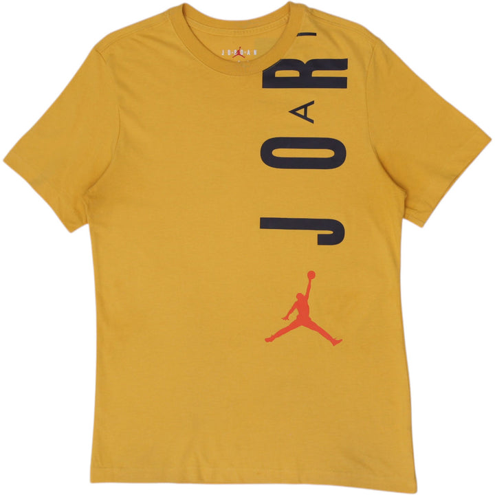 Mens Nike Jordan Men Air Stretch T-Shirt Pollen Yellow Black Jumpman Logo Tee