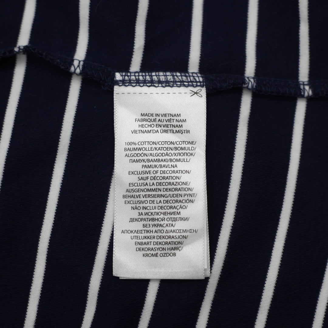 Mens Polo Ralph Lauren Slim Fit Navy Striped Polo T-Shirt Size L
