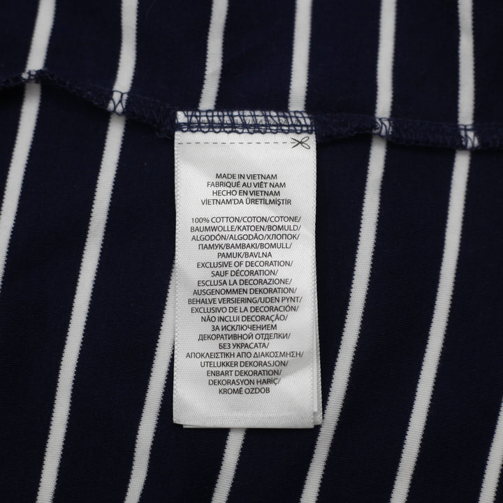 Mens Polo Ralph Lauren Slim Fit Navy Striped Polo T-Shirt Size L