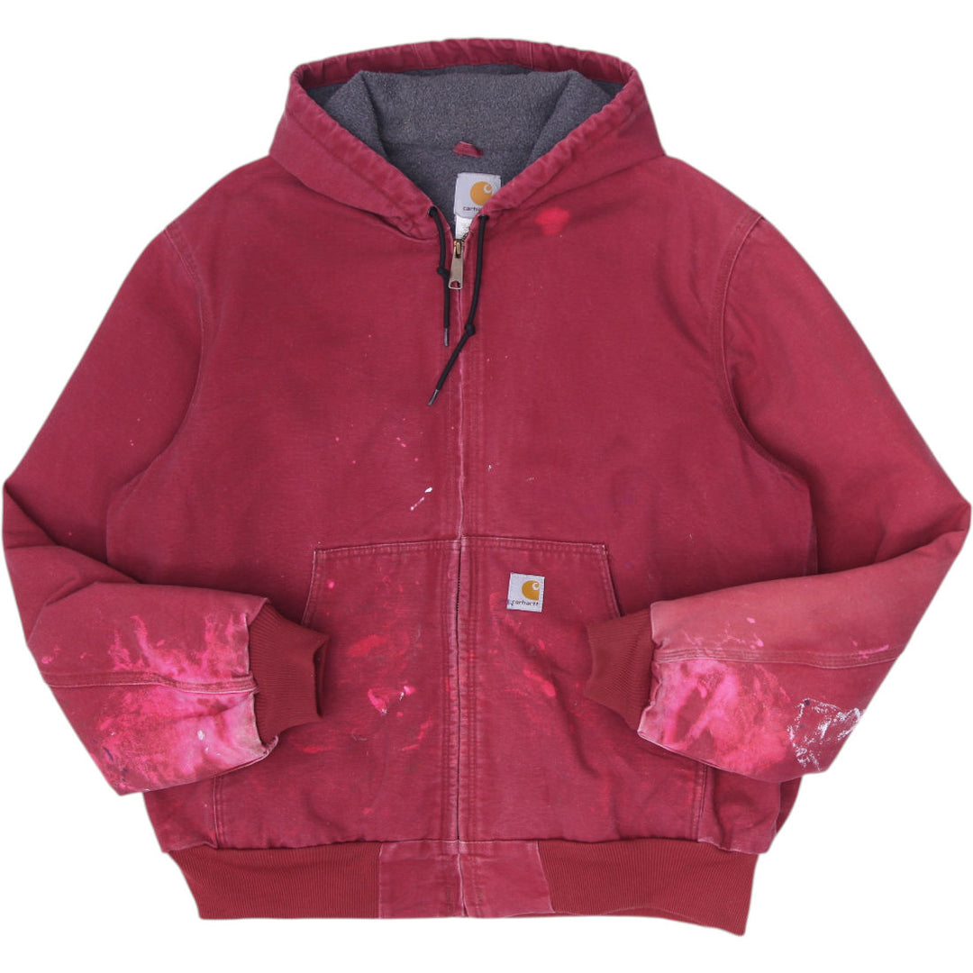 Vintage Carhartt J158 DKR Jacket Mens 2XL Red Fleece Lined Workwear Jacket
