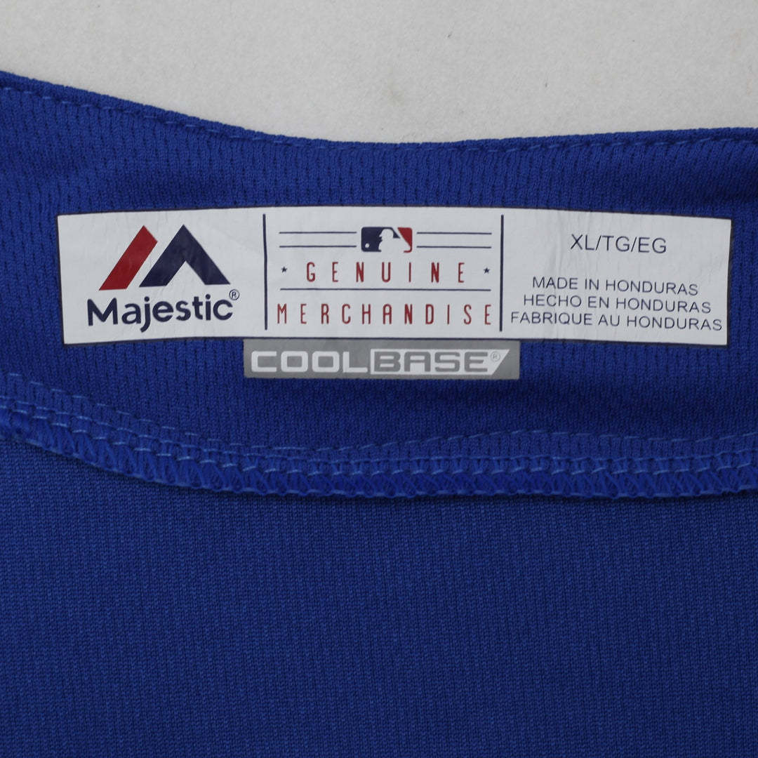 Mens Majestic Blue Jays Baseball Jersey Cool Base Blue Team Logo XL | Migration_Jerseys - Back View | Fashion Rerun