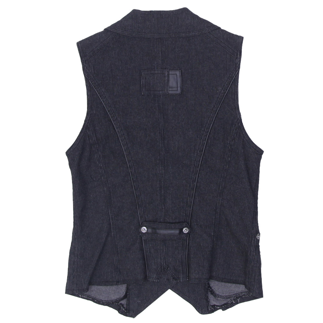 Y2K Ladies JP. Evolution Striped Denim Vest - Fashion Rerun Vintage Migration_Tops