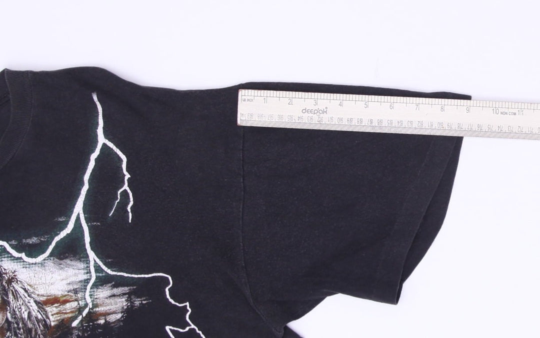 Vintage 90’s American Thunder Wolf Indian Lightning T-Shirt Size L | Migration_T-Shirts - View 10 | Fashion Rerun