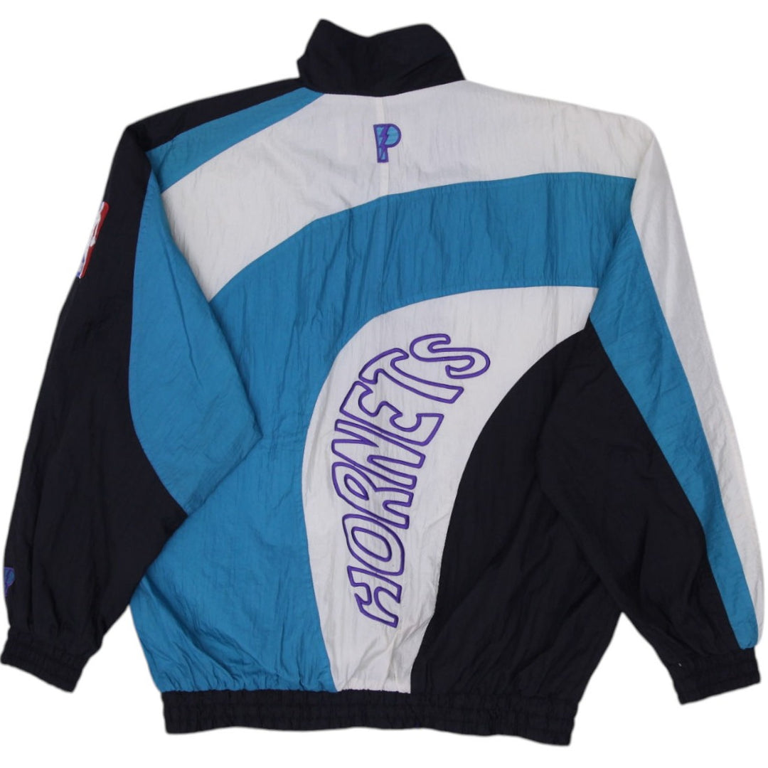 Vintage 1990s Pro Player Charlotte Hornets Full Zip Windbreaker Jacket M | Migration_Jackets - Side View | Fashion Rerun