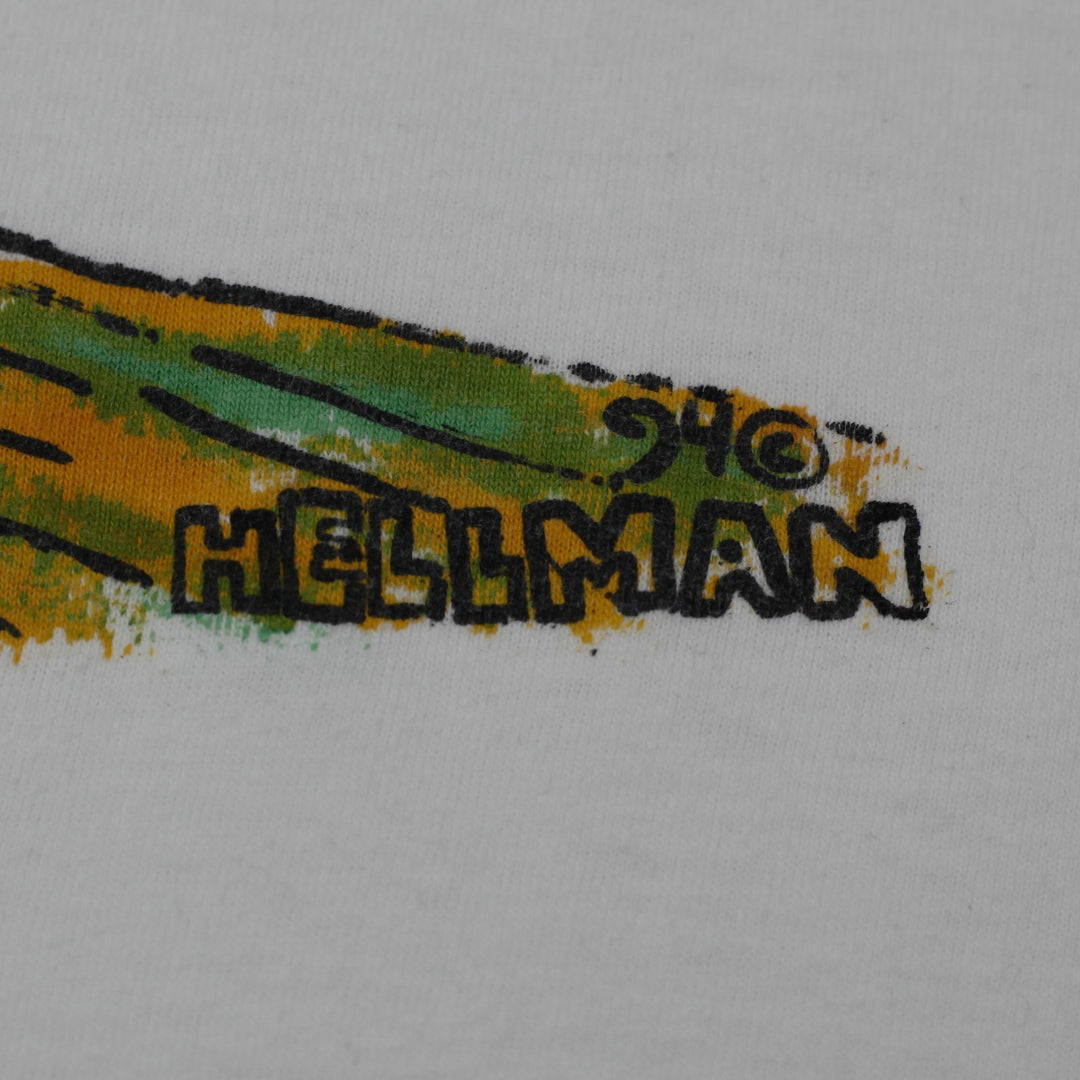 Vintage 90's Hellman "Jester" Graphic T-Shirt Size L Rare Oneita Power-T Single Stitch