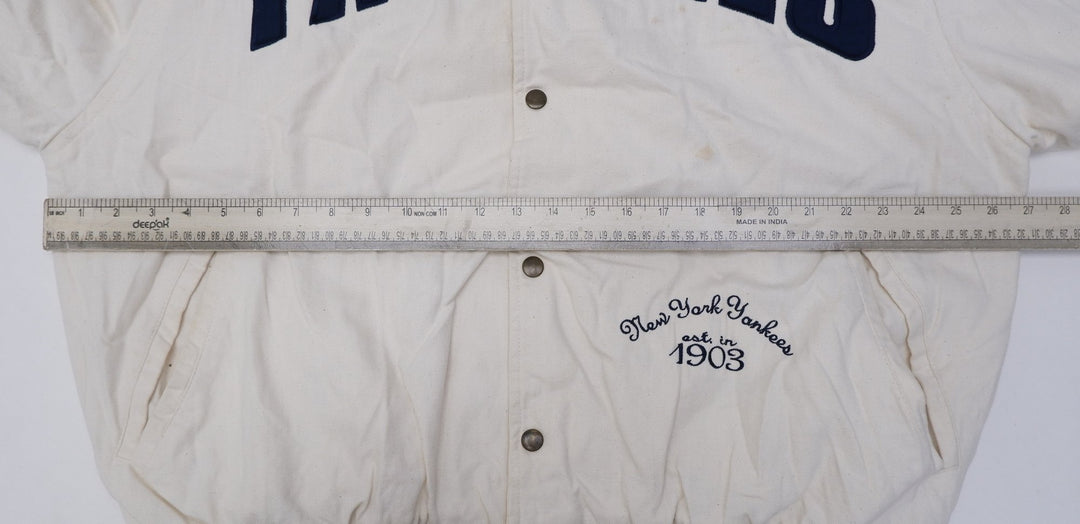 Vintage Mens Yankees Varsity Jacket Embroidered Logo MLB