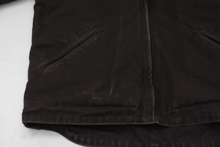 Mens Carhartt J141 DKB Sherpa Lined Dark Brown Irregular Jacket