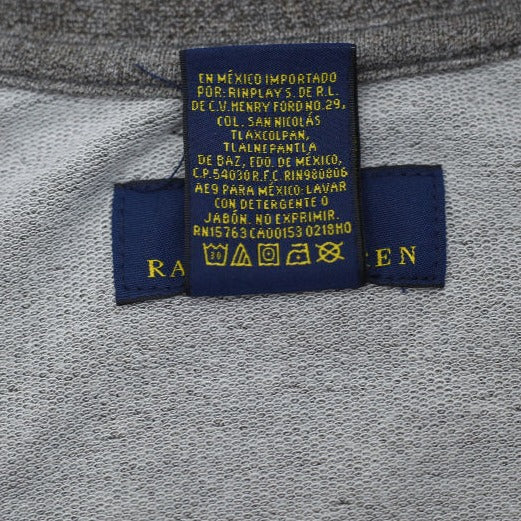 Mens Polo Ralph Lauren Quarter-Zip Pullover Heather Gray T-Shirt Size S