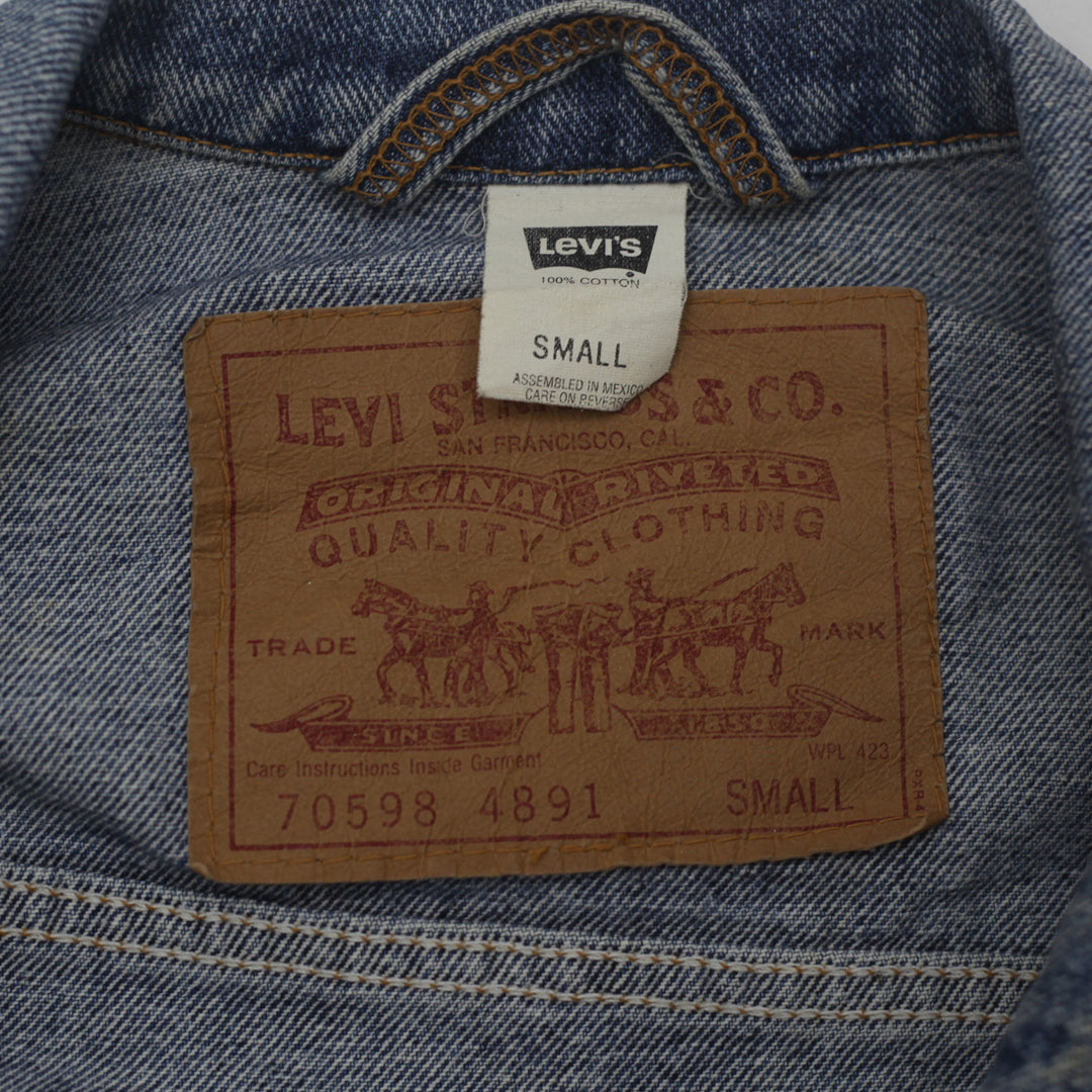 Vintage Levi Strauss & Co. # 70598 4891 Denim Trucker Gray Size S - Fashion Rerun Vintage Migration_Jacket