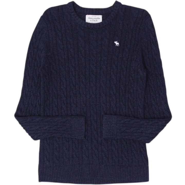 Mens Abercrombie & Fitch Navy Cable Knit Crewneck Sweater Small