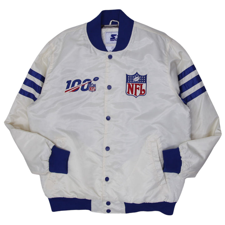 Vintage Starter NFL 100 Trick Play Satin Full-Snap Jacket - Cream