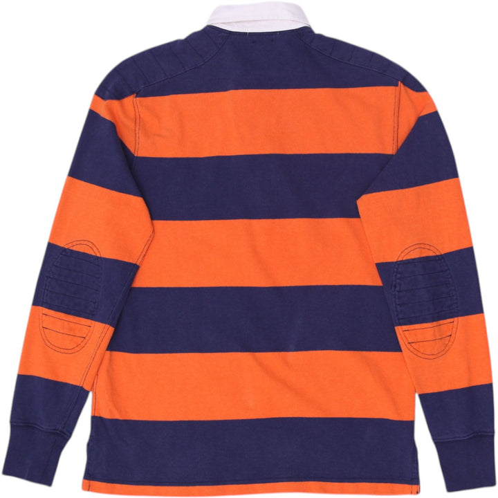 Mens Polo Ralph Lauren Rugby T-Shirt Navy Blue Orange Stripe Custom Fit S