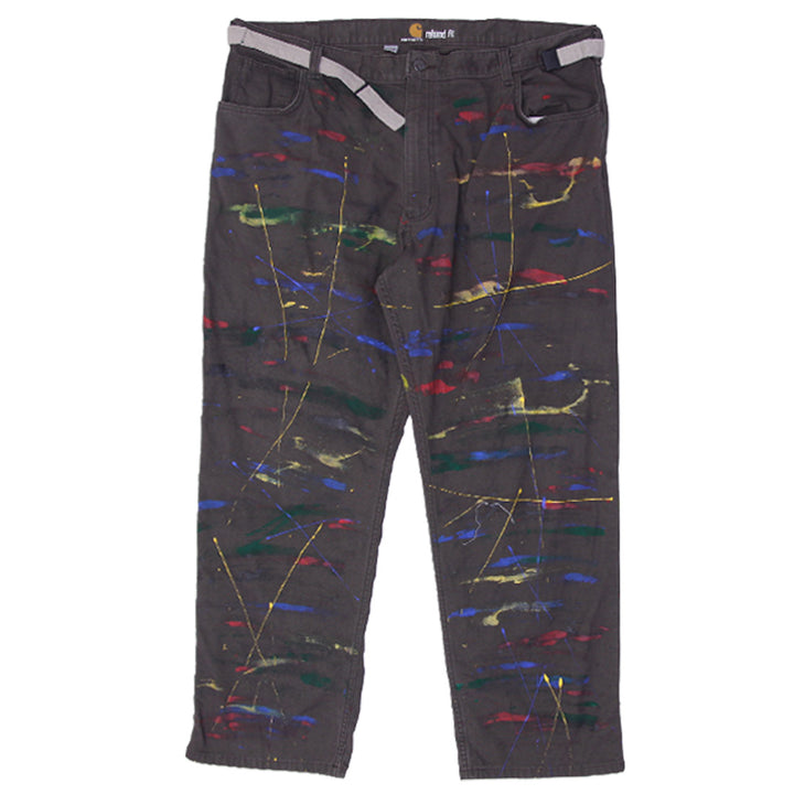 Rework Carhartt Relaxed Fit Paint Splatter/Paint Drip Brush Work Pants Mens - PR306
