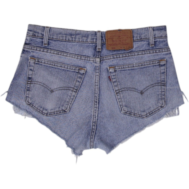 Levi 550 Washed Blue Fringe Urban Renewal Denim Shorts Size L