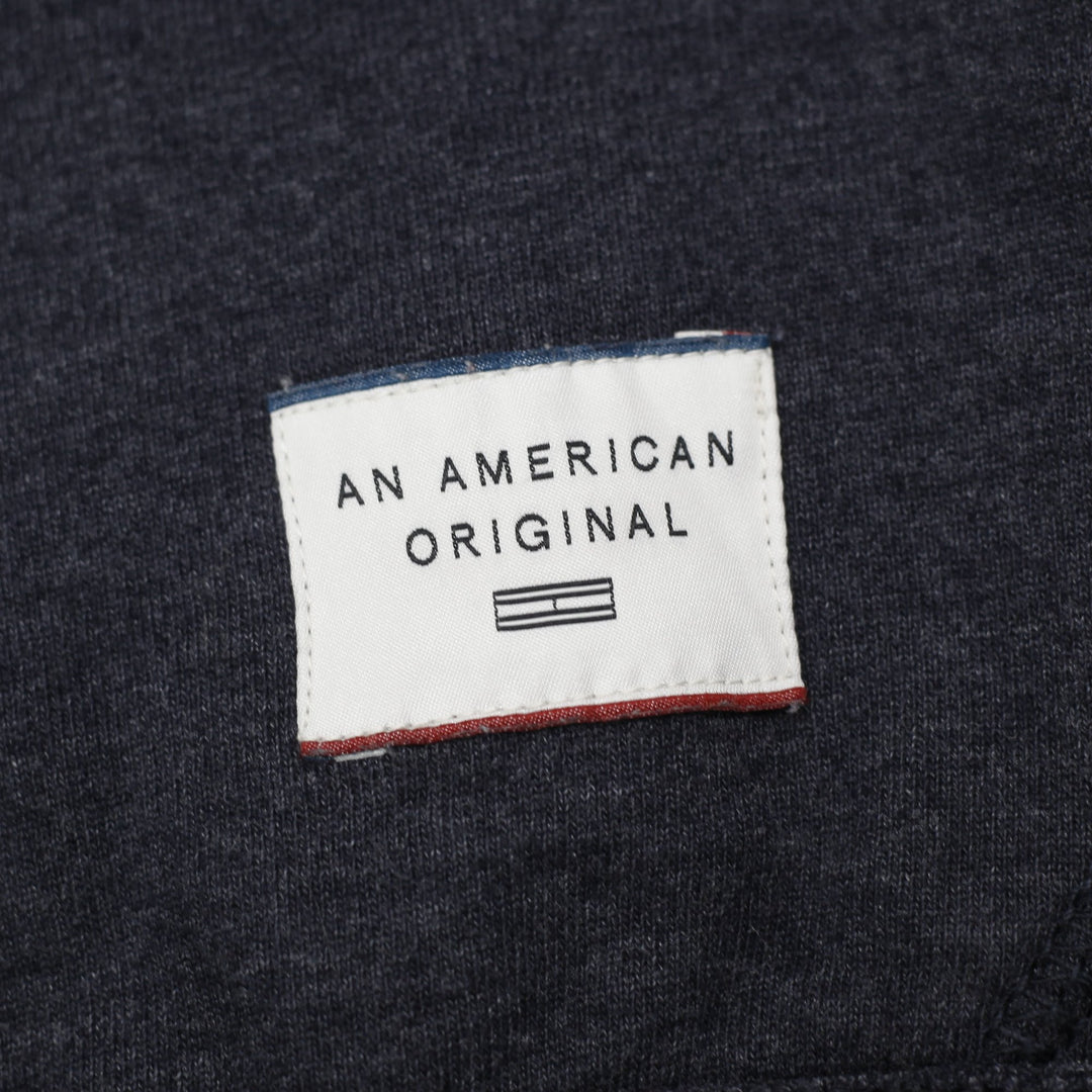Mens Tommy Hilfiger Denim Graphic Logo Fleece Hoodie Navy Blue Size L