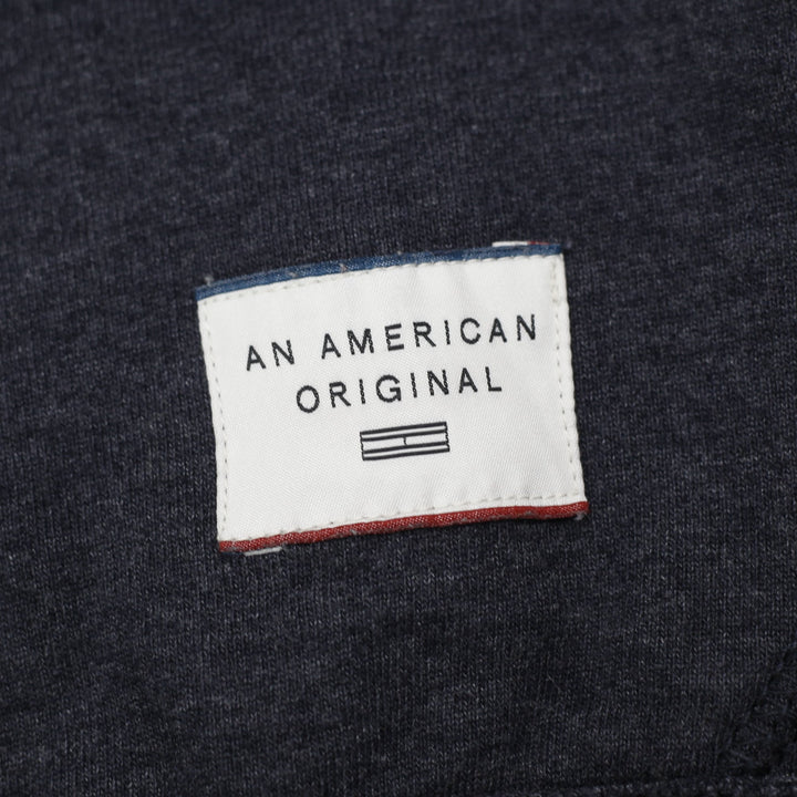 Mens Tommy Hilfiger Denim Graphic Logo Fleece Hoodie Navy Blue Size L