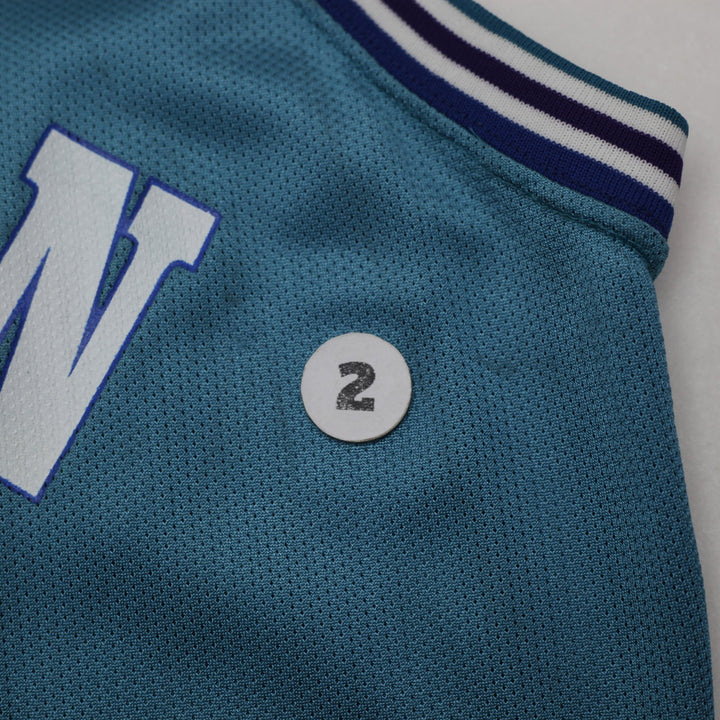 Vintage 90s Champion Larry Johnson #2 Charlotte Hornets Basketball Jersey Sz 44