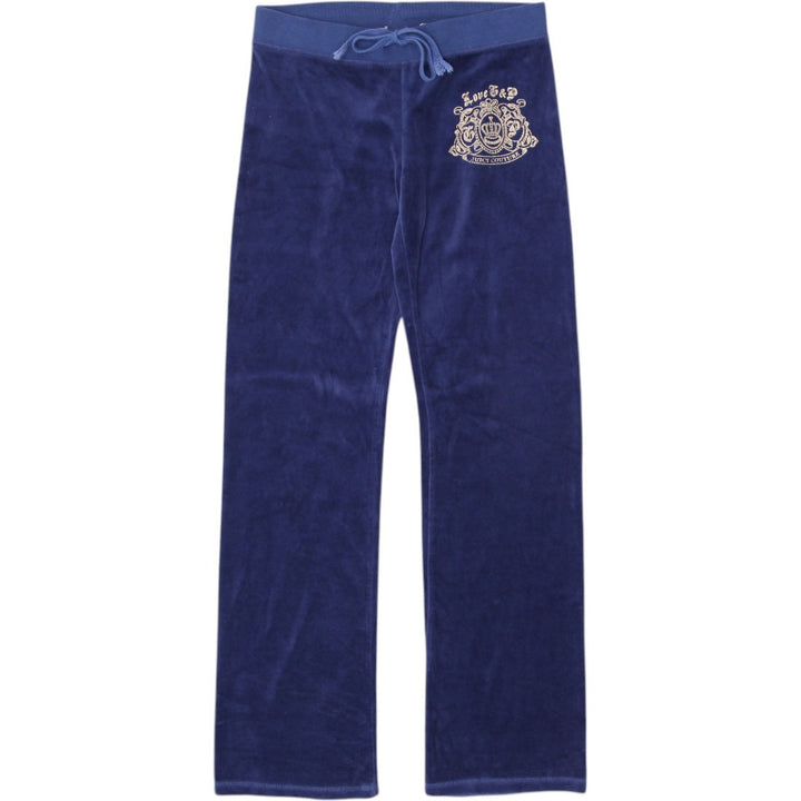 Y2K Ladies Juicy Couture Navy Blue Velour Drawstring Pants Size L | Migration_Jeans & Pants | Fashion Rerun