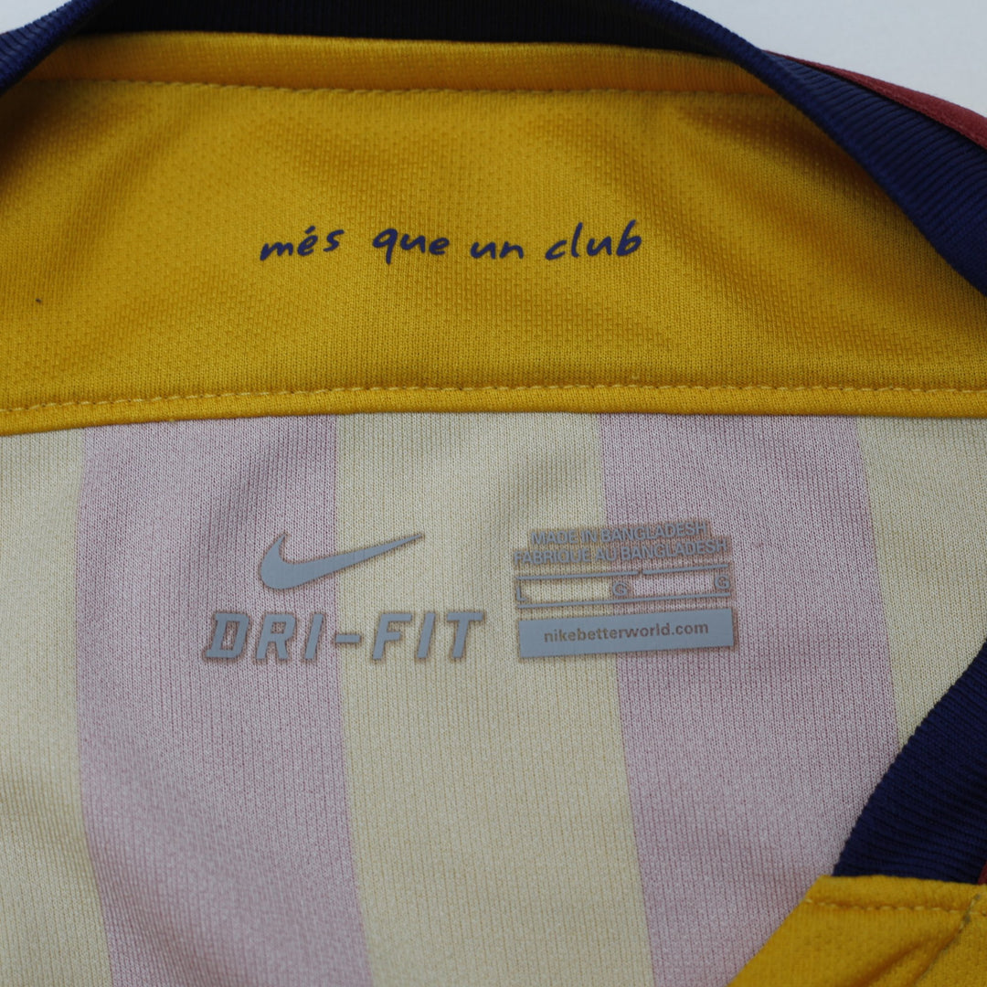 Mens Nike FC Barcelona Qatar Airways Senyera Away Football Shirt Jersey Size L
