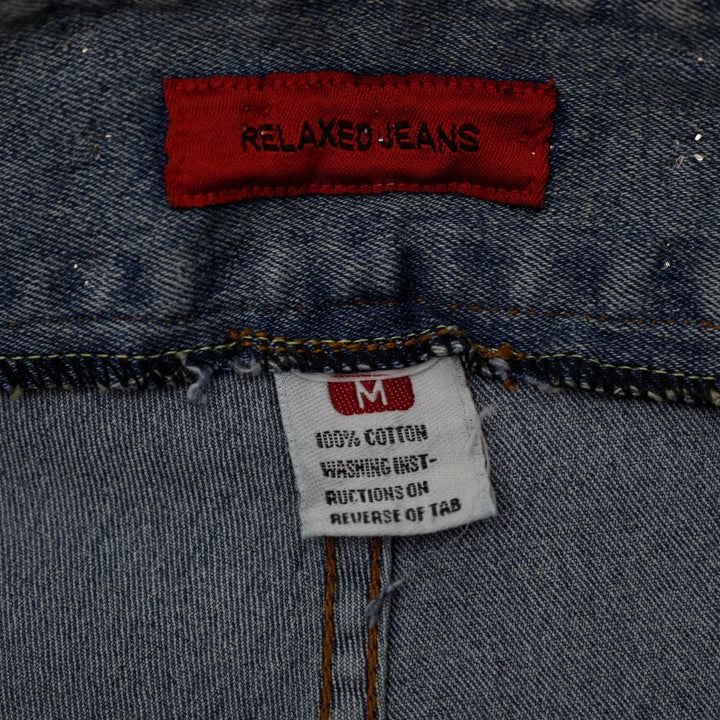 Y2K Ladies Pocketless Bell Bottoms Studded Low Rise Flare Jeans Size M