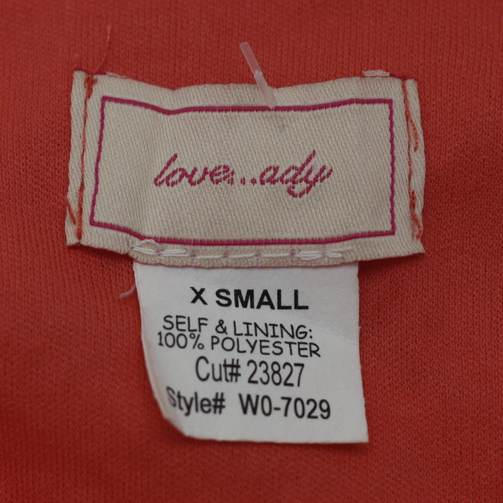 Y2K Womens Love Ady Lace Mini Dress Coral Spaghetti Straps Size XS