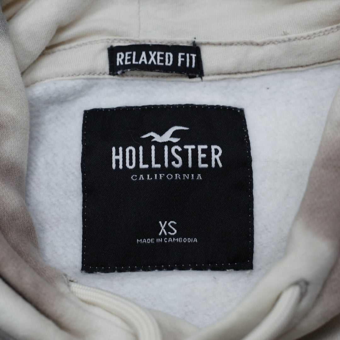 Mens Hollister Tie Dye Pullover Beige Graphic Hoodie