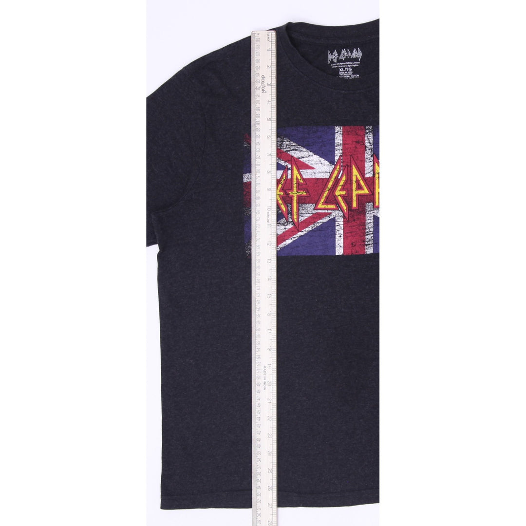 Mens Def Leppard Union Jack Rock Band T-Shirt Size XL