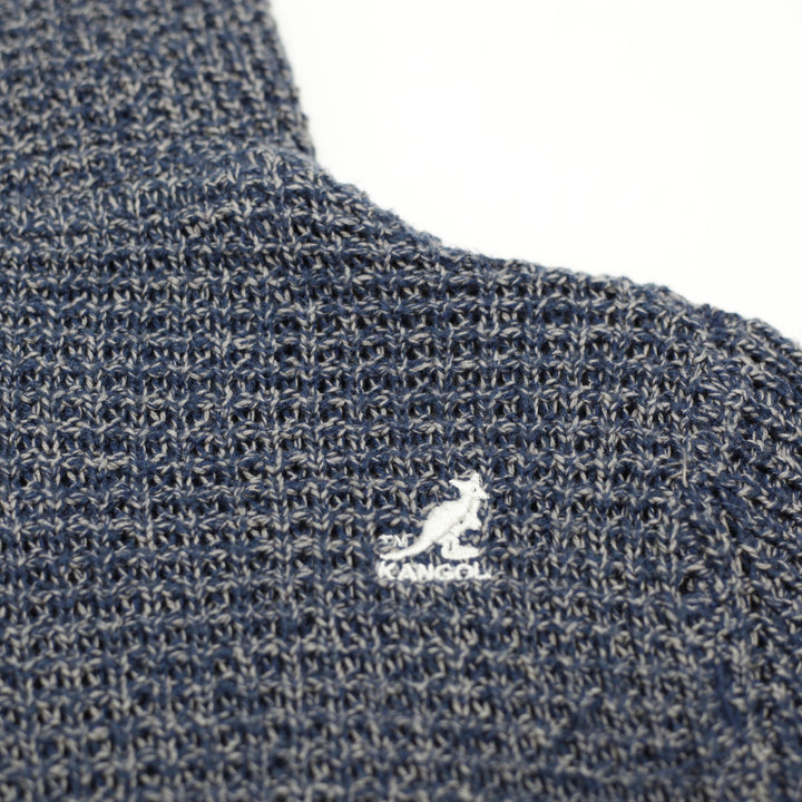 Mens Kangol Hoodie Blue Full Zip Knit Kangaroo Logo Comfy Size M