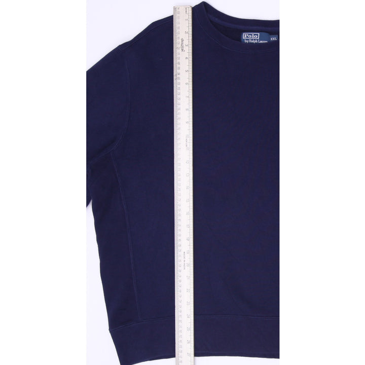 Vintage Polo By Ralph Lauren Navy Fleece Crewneck Sweatshirt Size XXL