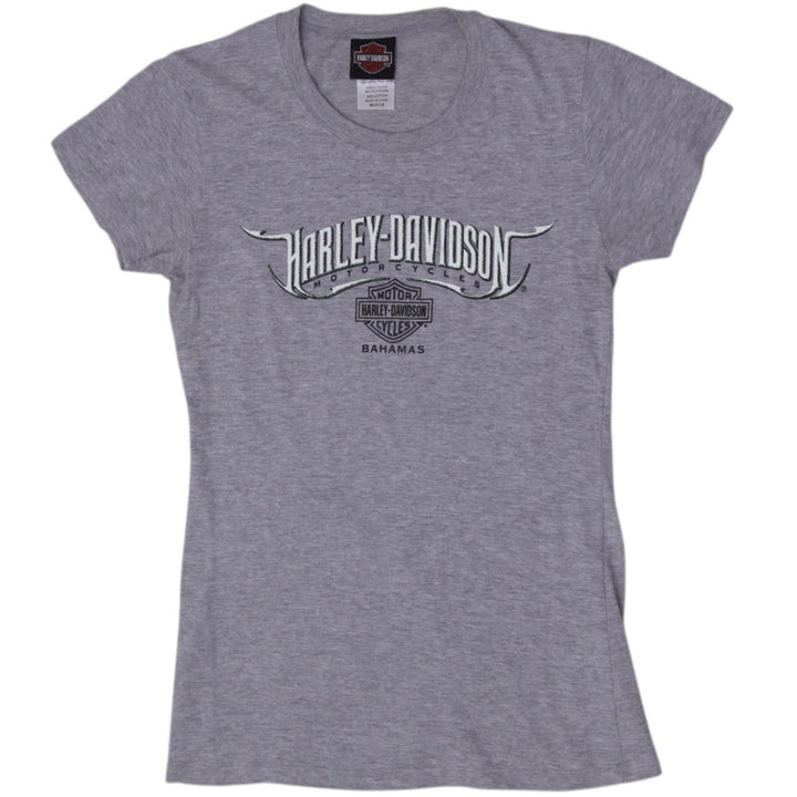 Y2K Ladies Harley Davidson Motorcycles Bahamas Graphic T-Shirt Size M