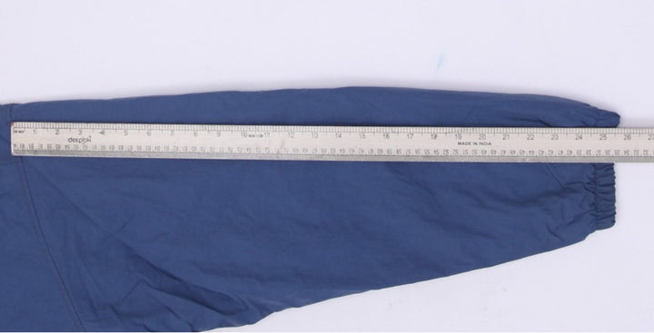 Vintage Nike 90s Big Swoosh Navy Nylon Hooded Heavy Zip Jacket