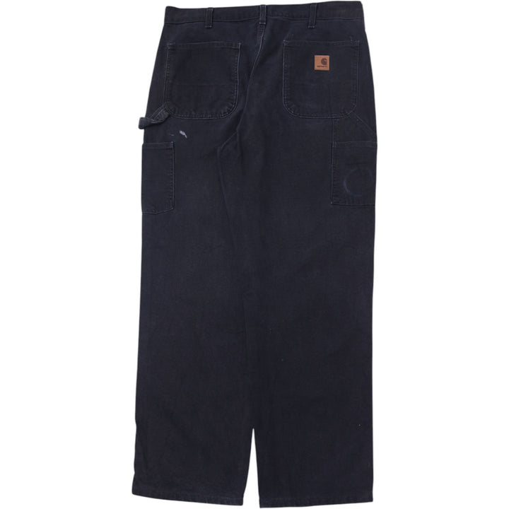 Mens 2014 Carhartt B11 BLK Carpenter Pants Canvas Dungarees Loose 36x32