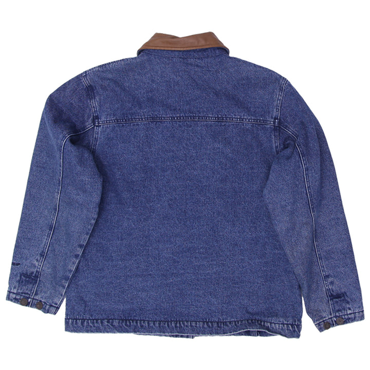 Vintage Woolrich Jean Jacket Womens Blanket Fleece Lined Denim Button Front
