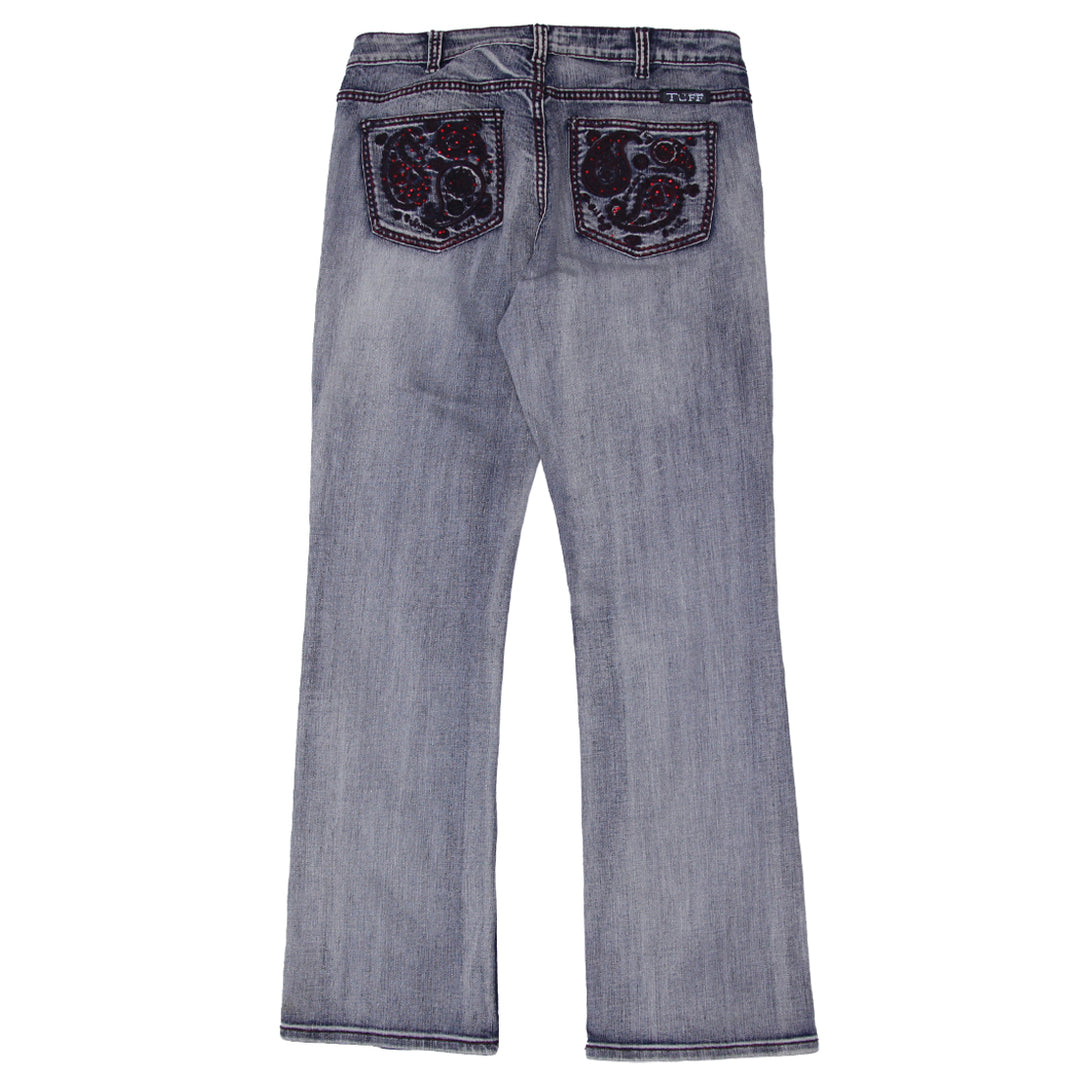 Y2K Cowgirl Tuff Paisley Embroidered Bootcut Jeans - Fashion Rerun Vintage Migration_Pants