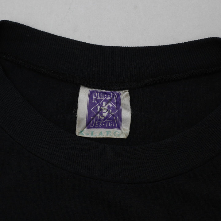 Vintage Humeur Design T-Shirt Black Graphic Cartoon Size XL | Migration_T-Shirt - Back View | Fashion Rerun