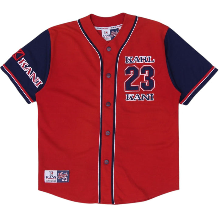Vintage Karl Kani College Block Navy Red Baseball Jersey