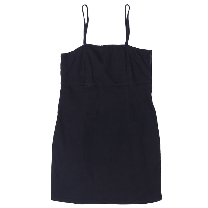 Ladies Zara Strappy Black Denim Short Dress
