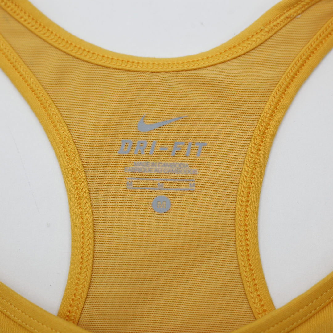 Ladies Nike Dri-FIT Racerback Training Tank Top Mustard Yellow Size M