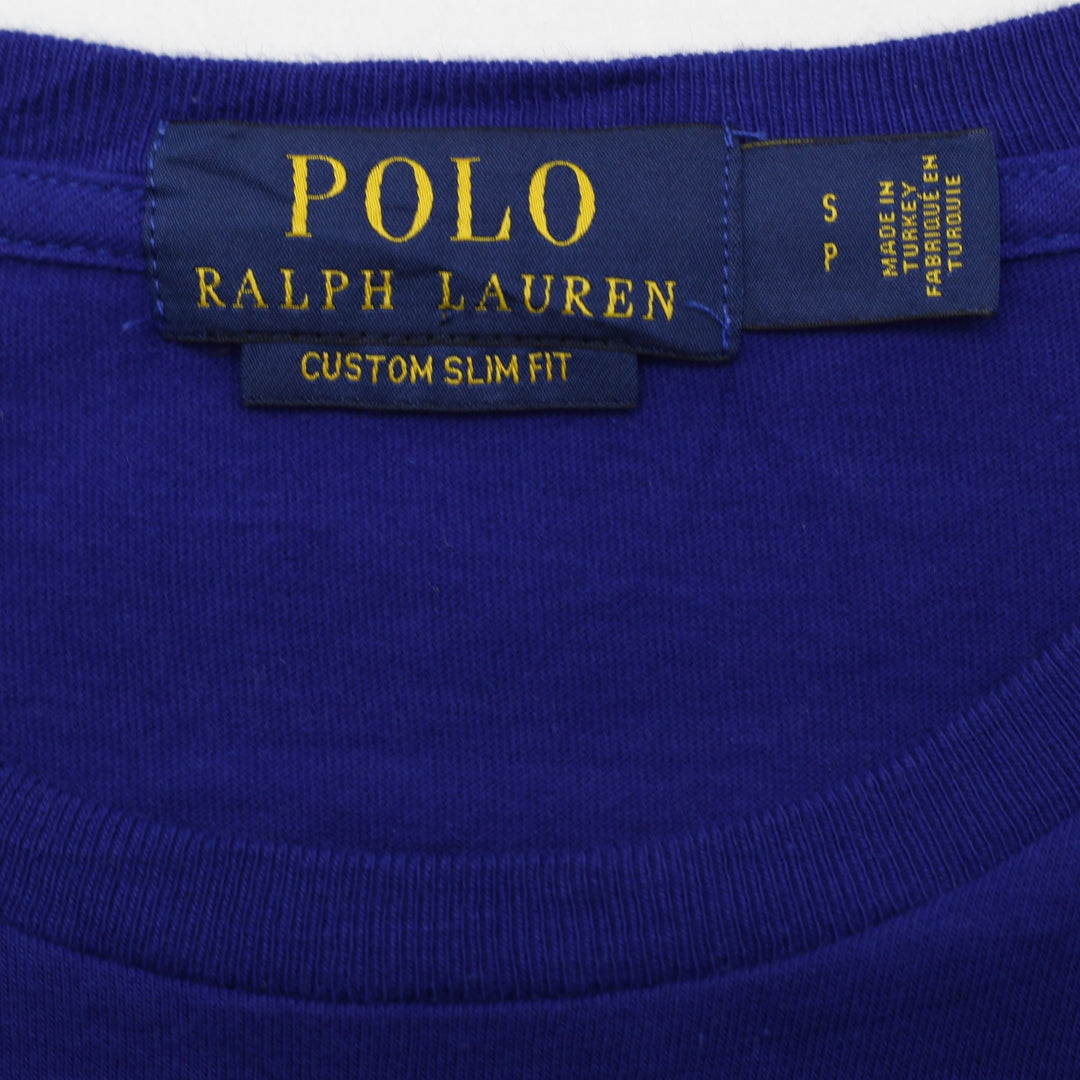 Mens Polo Ralph Lauren Royal Blue Basketball Polo Bear T-Shirt Custom Slim Fit S