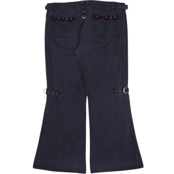 Y2K Mens Tripp NYC Grommet Flare Bondage Pants Size 11