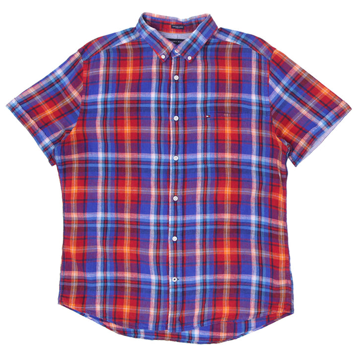 Mens Tommy Hilfiger Custom Fit Cotton Linen Flannel Shirt