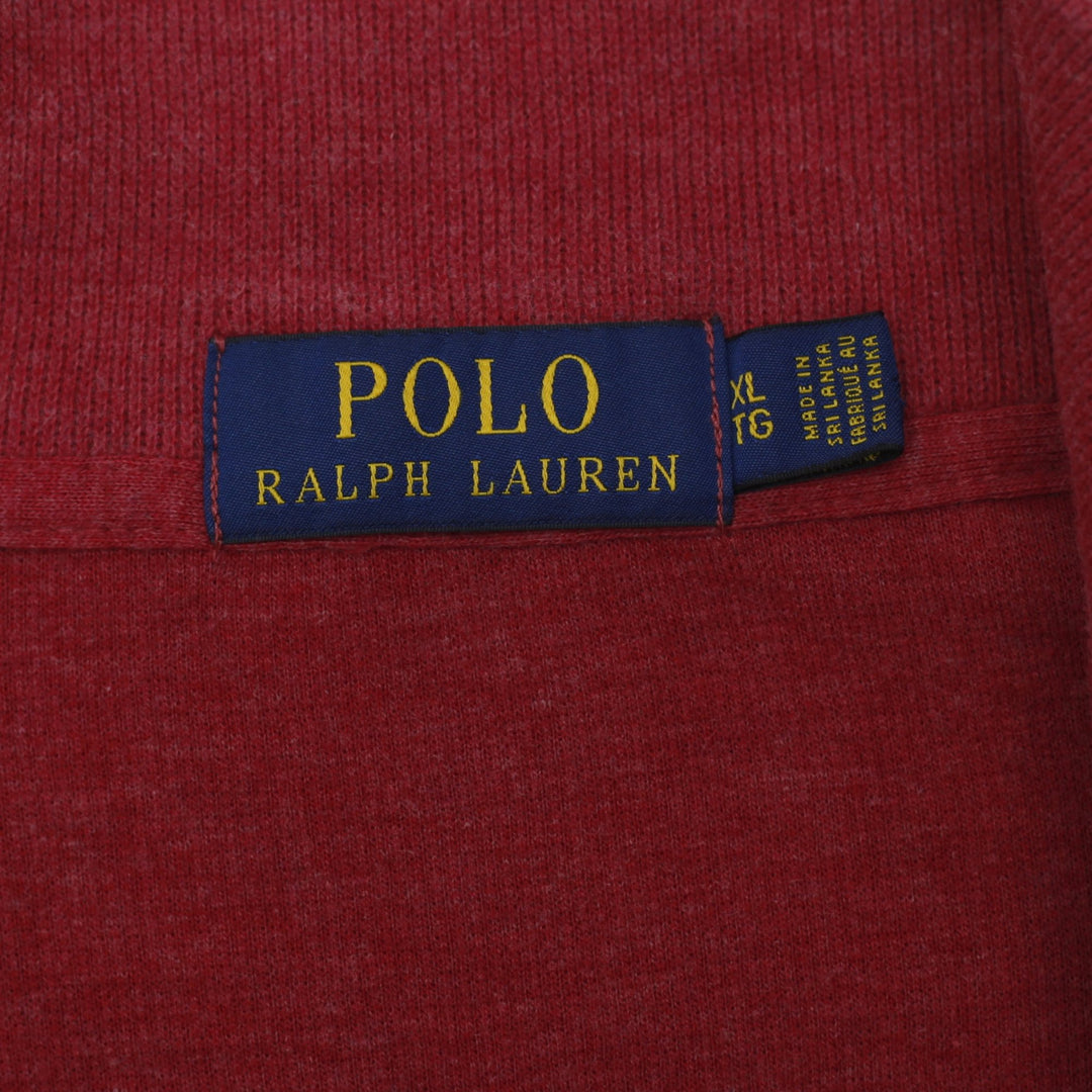Mens Polo Ralph Lauren Quarter Zip Red Knitted Sweater XL | Migration_Knitwear & Sweaters - Back View | Fashion Rerun