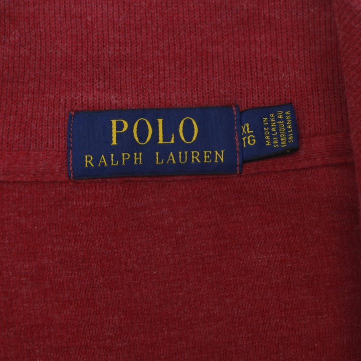 Mens Polo Ralph Lauren Quarter Zip Red Knitted Sweater XL | Migration_Knitwear & Sweaters - Back View | Fashion Rerun