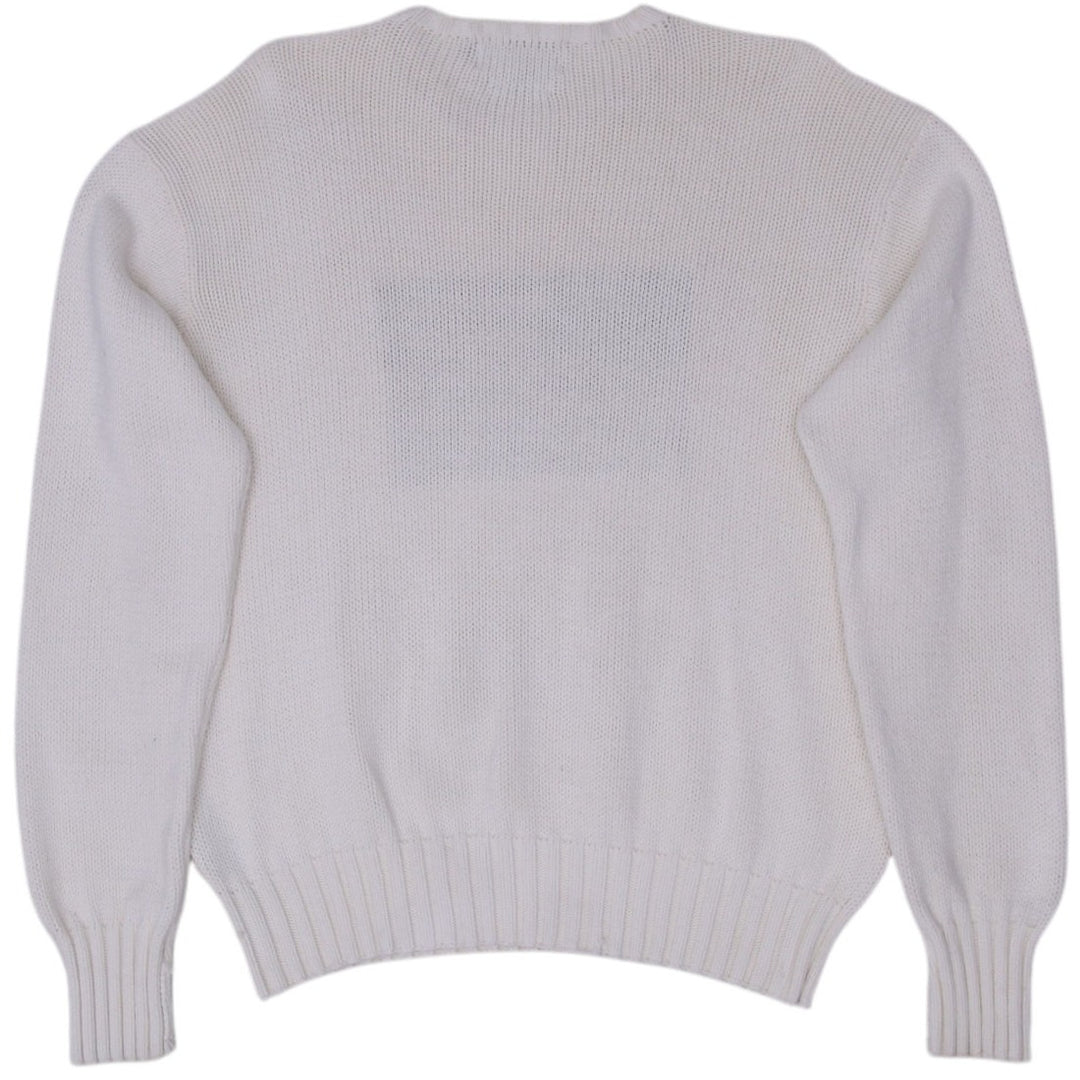 Vintage Polo Sport Ralph Lauren Flag 100 Cotton Crewneck Sweater Cream L | Migration_Jumper & Knitwear RL Col | Fashion Rerun