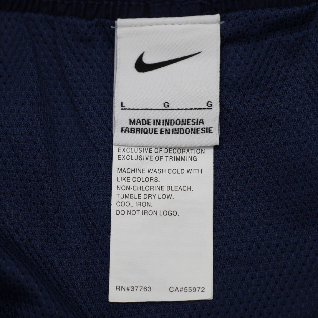 Mens Nike Swim Trunks Volley Shorts Navy Blue Mesh Lined White Swoosh Size L